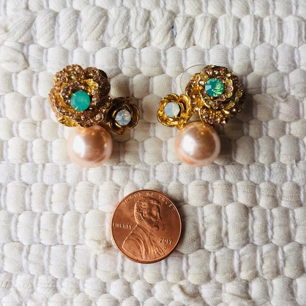 Vintage Pearl Cluster Earrings